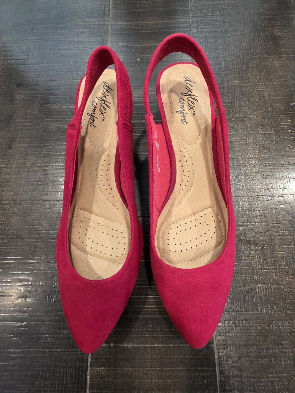 dexflex Comfort Women’s Pointed Slingback 2in Block Style Red